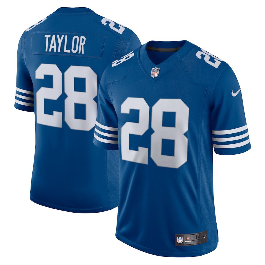 Men Indianapolis Colts #28 Jonathan Taylor Nike Royal Alternate Vapor Limited NFL Jersey